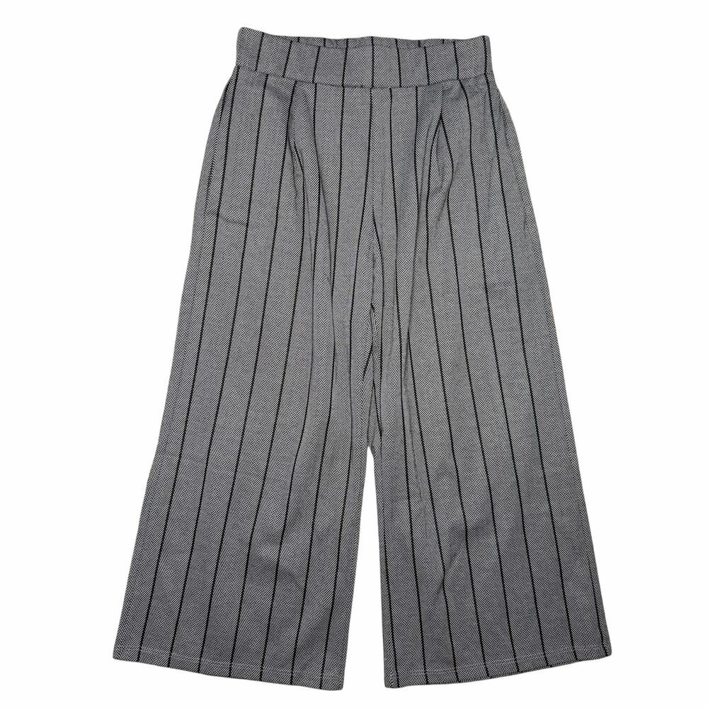 NWT Lulus Ready for Everything Grey Striped Culotte Pants Size Small